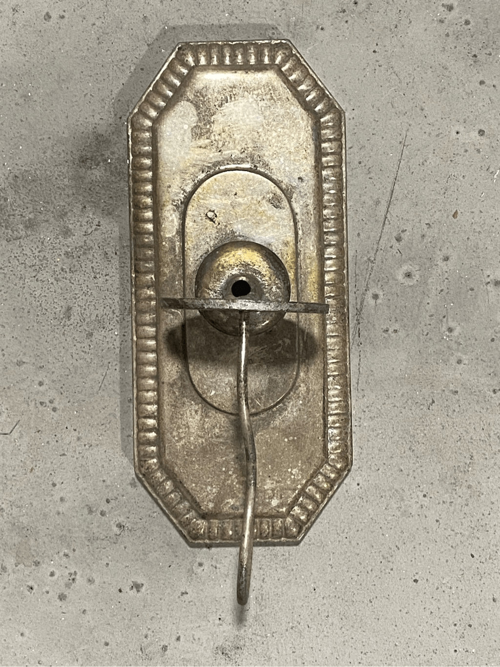 Antique Gothic Church Cathederal Sconce Plate Base Part Three Light by Sterling