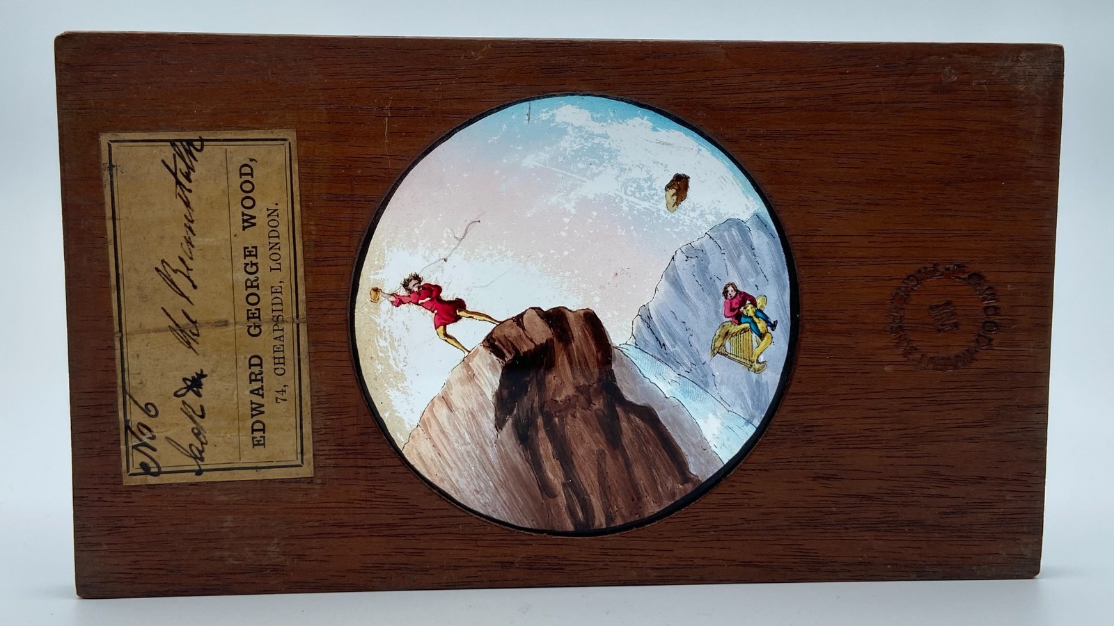 6 magic lantern slides c1860 ‘Jack & the Beanstalk’ hand coloured by E.G. Wood