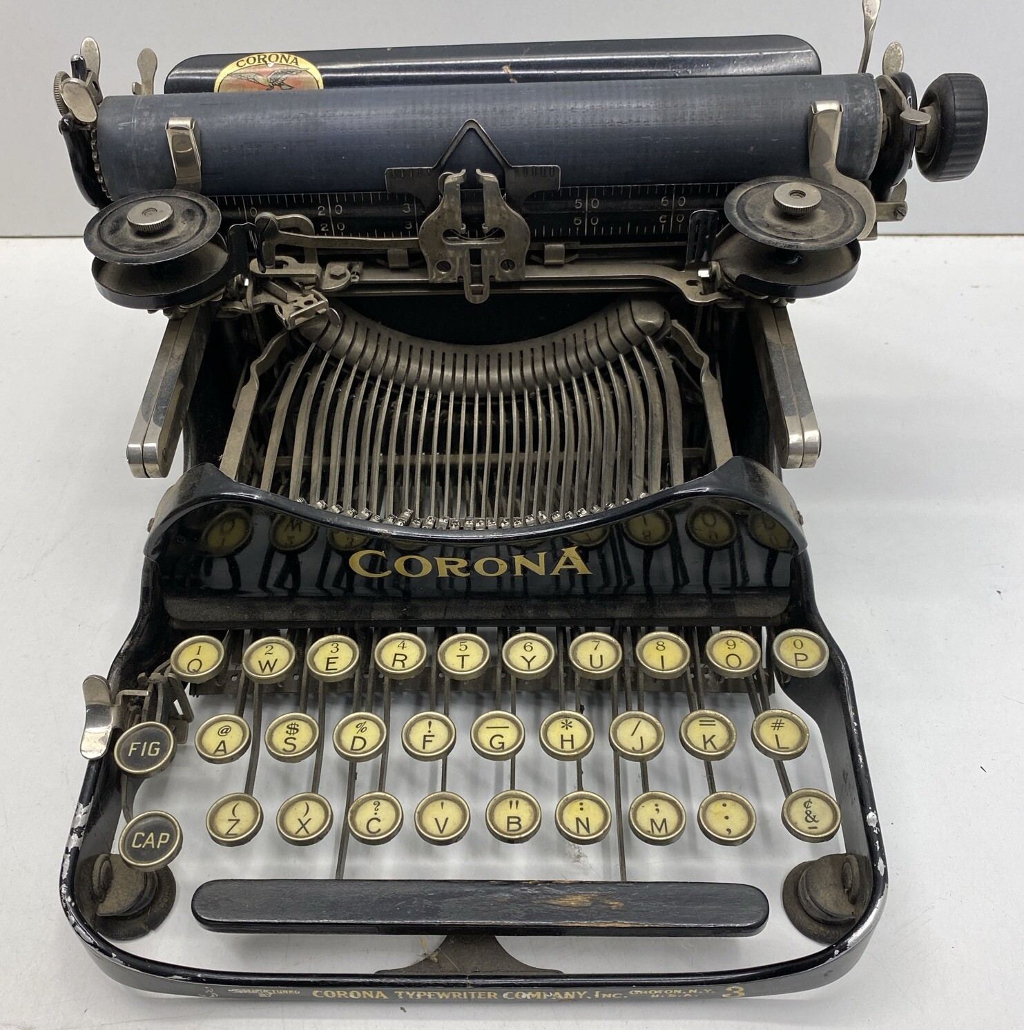 Antique 1919 Corona 3 Three Portable Folding Typewriter