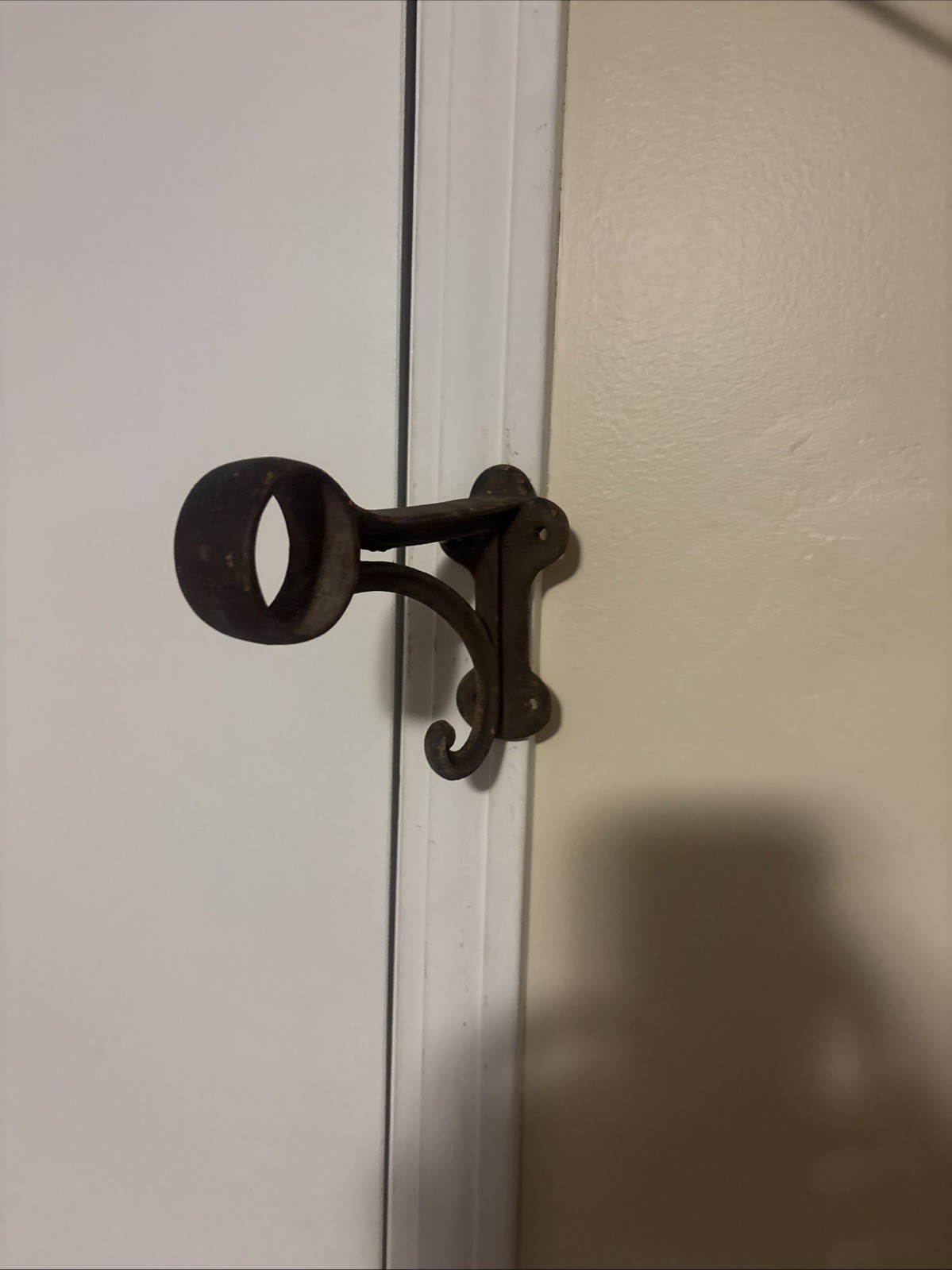 Vintage Cast Iron Large 7” Wall Mount Coat Hook Heavy Duty Rail Coat Hook ￼