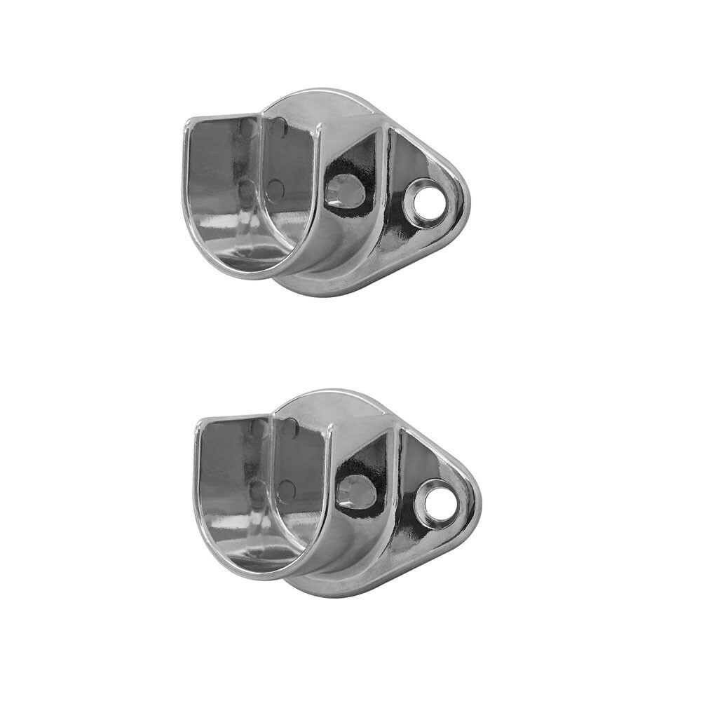 1-1/16” Tubing U Chrome Finish Half Round Wall Flanges Fixture Hanger 2 Pc