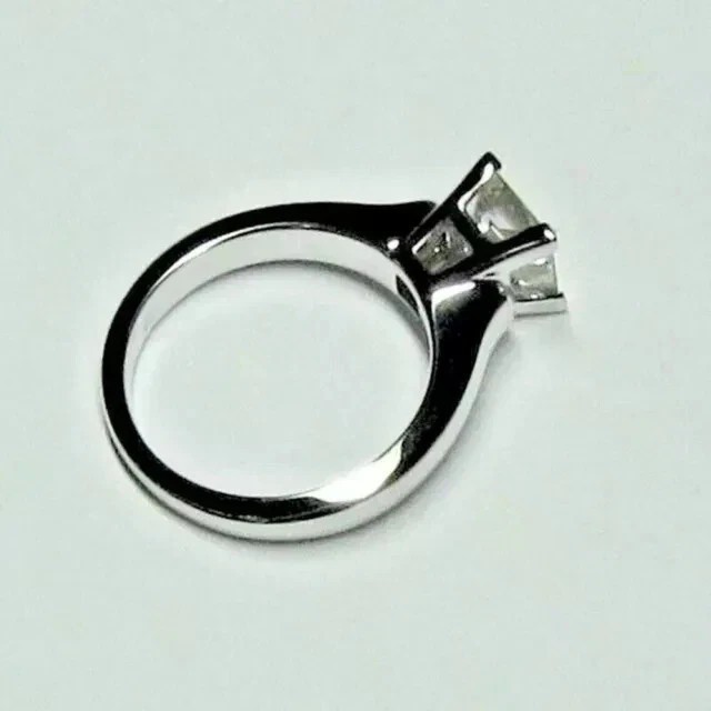 2Ct Princess-Cut Lab Created Solitaire Engagement Ring 14K White Gold Plated