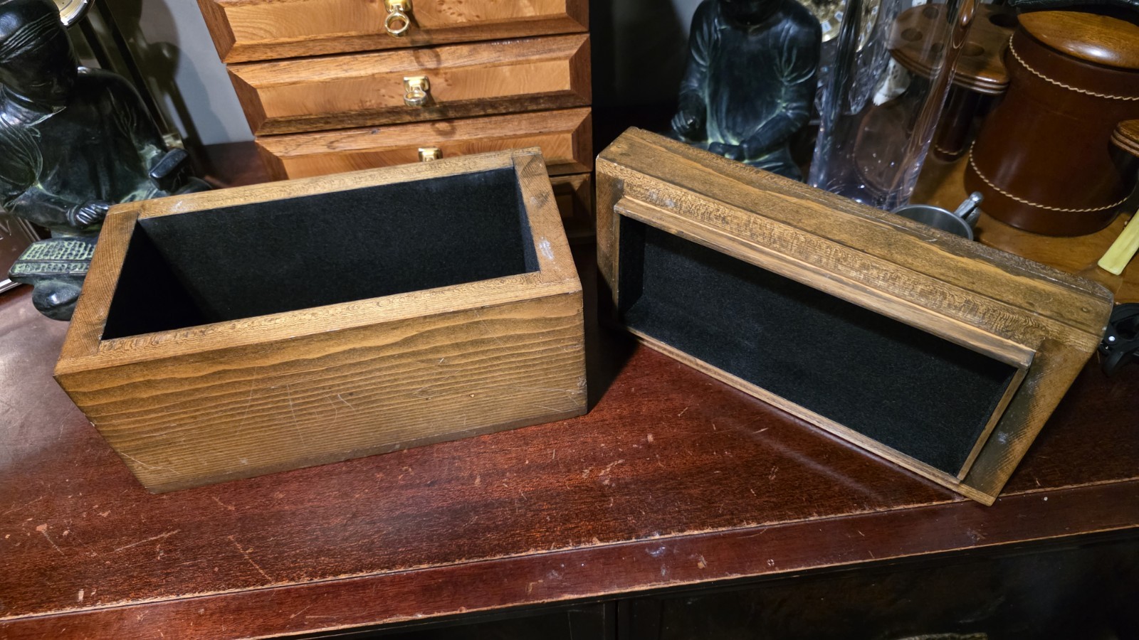 Antique Primitive Wooden Lidded Storage Handmade Pine Box 10.5 x 6″ x5.5