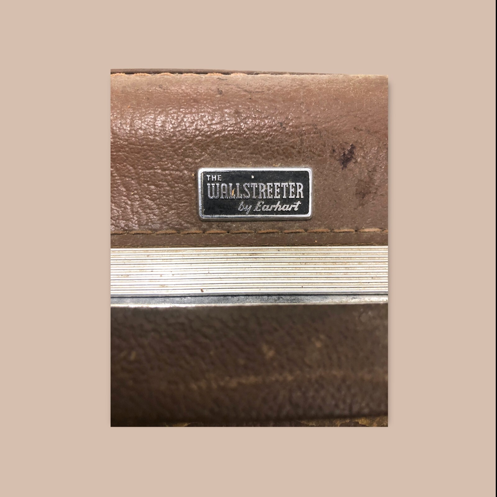 VINTAGE Suitcase – The Wallstreeter by Earhart, Brown Leather Antique Luggage