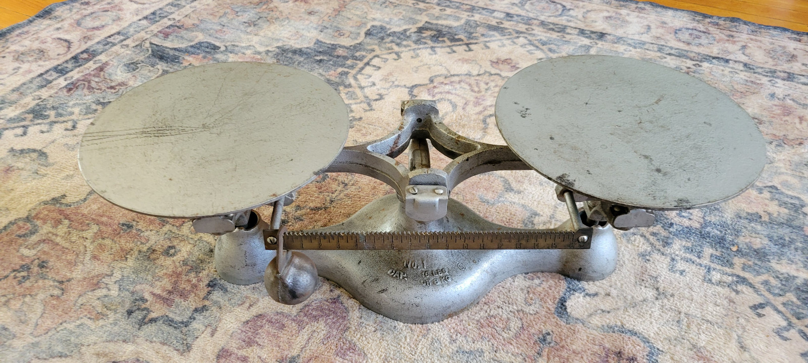 Antique Jacobs Bros Detecto Cast Iron Balance Scales No.1 New York USA 16 Lb Cap