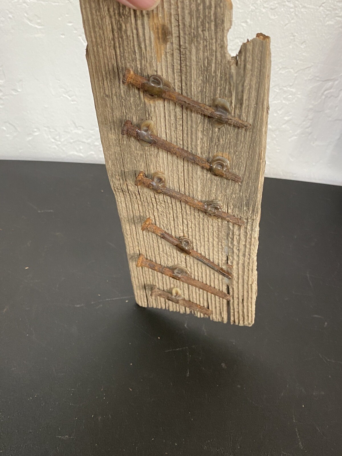 Original 1800’s Antique Square Nails and Wood Piece Art Decor Collector piece