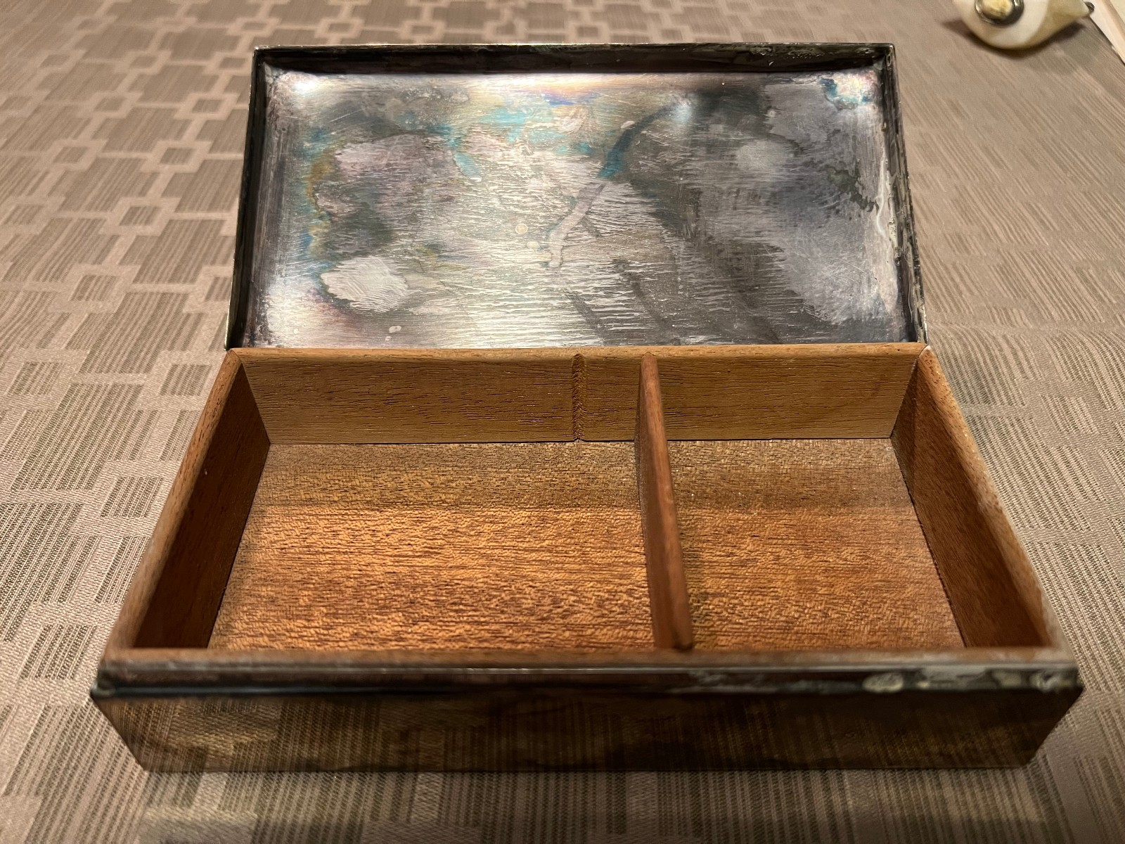 1965 Poole Silver Co. Silverplate Box “Bahama Holiday” Mid-Century Trinket Box