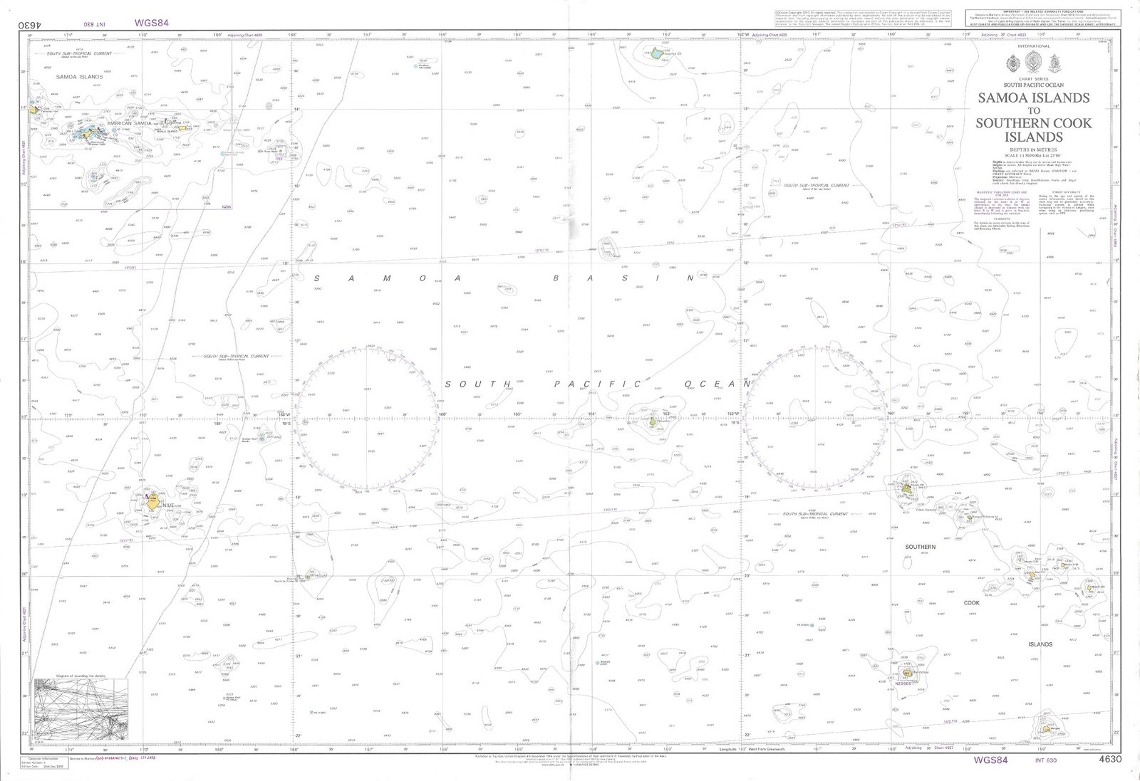 4630 Samoa Islands Southern Cook South Pacific Ocean Chart Map Marine Admiralty