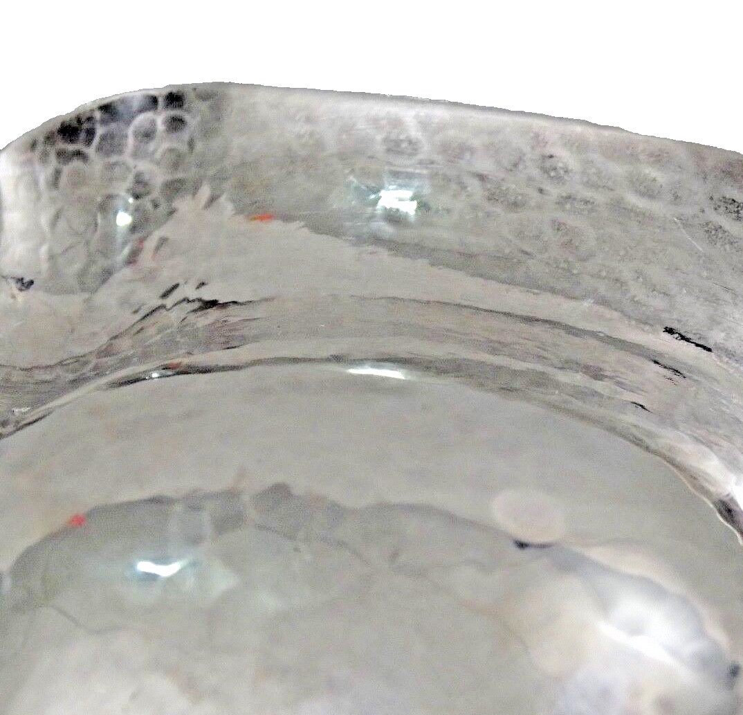 FINE 800 SILVER MODERN FRUIT BOWL HAND WROUGHT / HAMMERED Italy (not sterling )