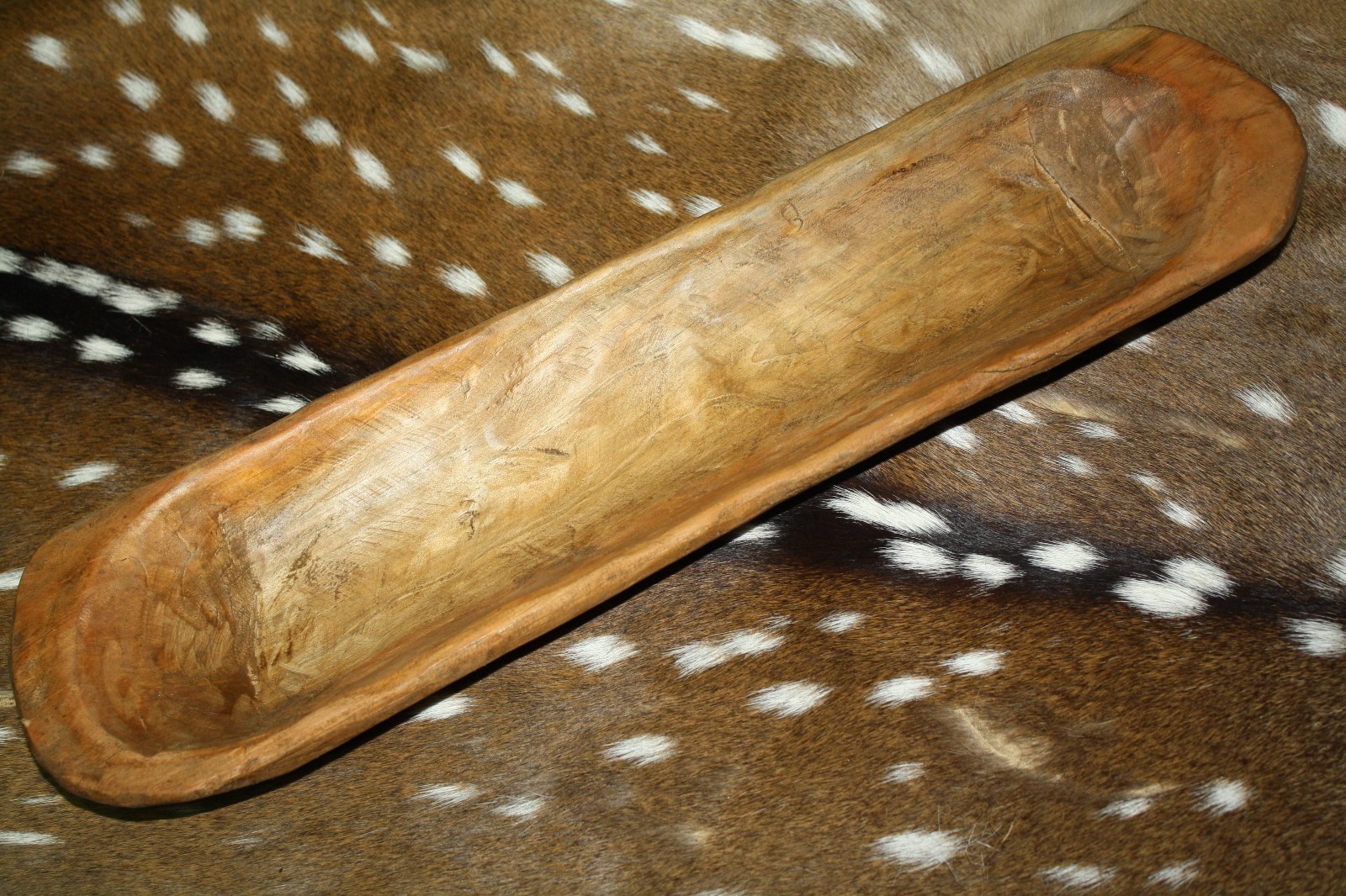 * Carved Wooden Dough Bowl Primitive Wood Trencher Tray Rustic Home Decor 18-22″