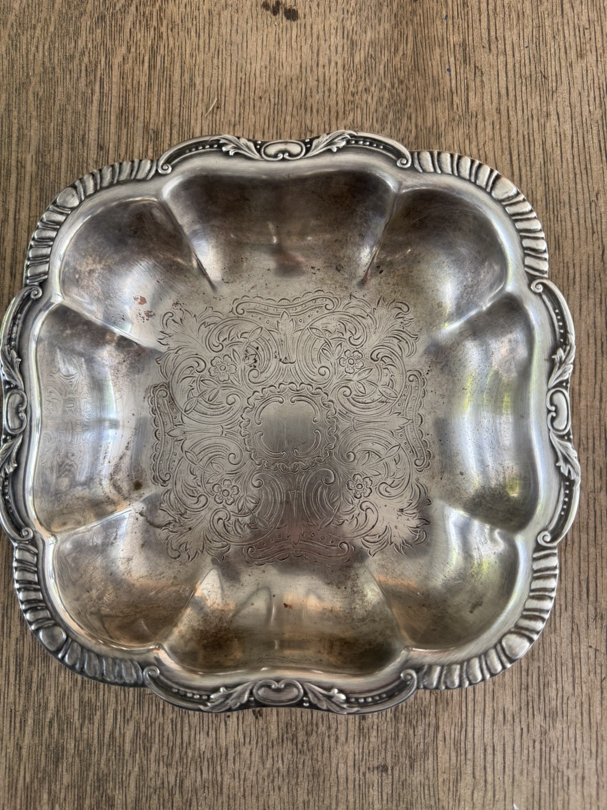 Vintage Silver Trophy Dish Repouse Bowl WCA Puppy Classic 2nd Place