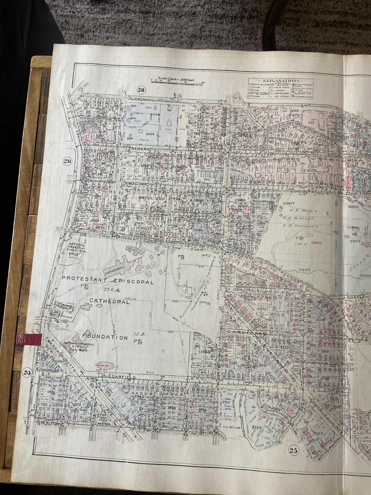 Detailed large plat map. Cathedral Heights Area (PLAN 26) Washington D.C. 1945