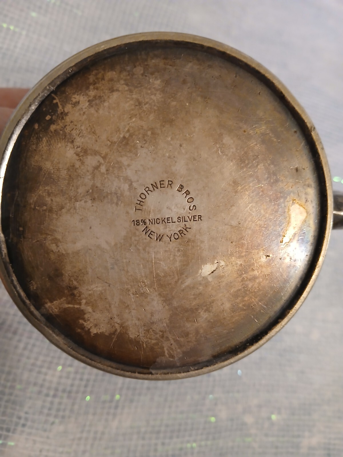 Antique Thorner Bros. of NY Nickel Silver Colonial Look Creamer