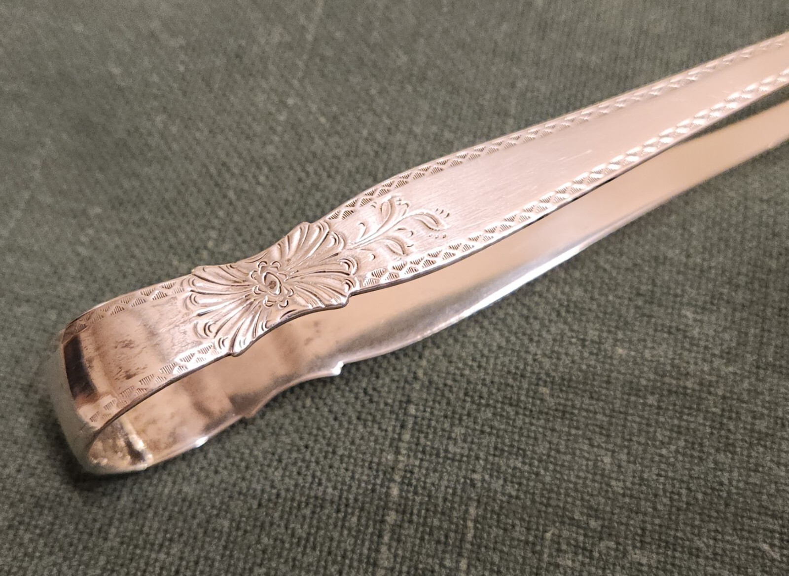 Early Sheffield 1780 Sterling Silver Sugar Tongs Richard Morton RM Marking