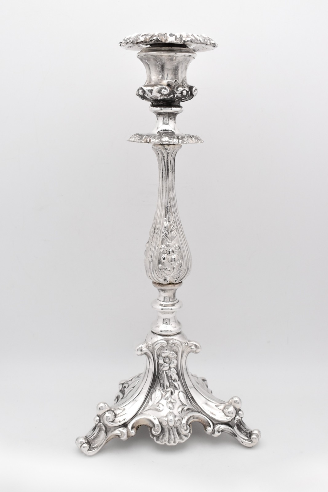 Antique Silver Plated Candlesticks Asymmetric Tops Parts Pair Restoration 1630g