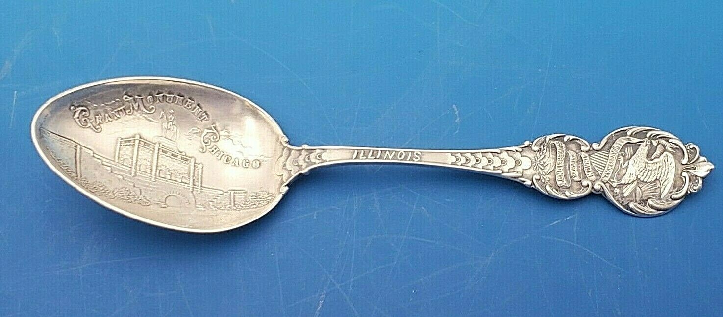 Grant Monument Chicago, Illinois Sterling Silver Souvenir Spoon #11641