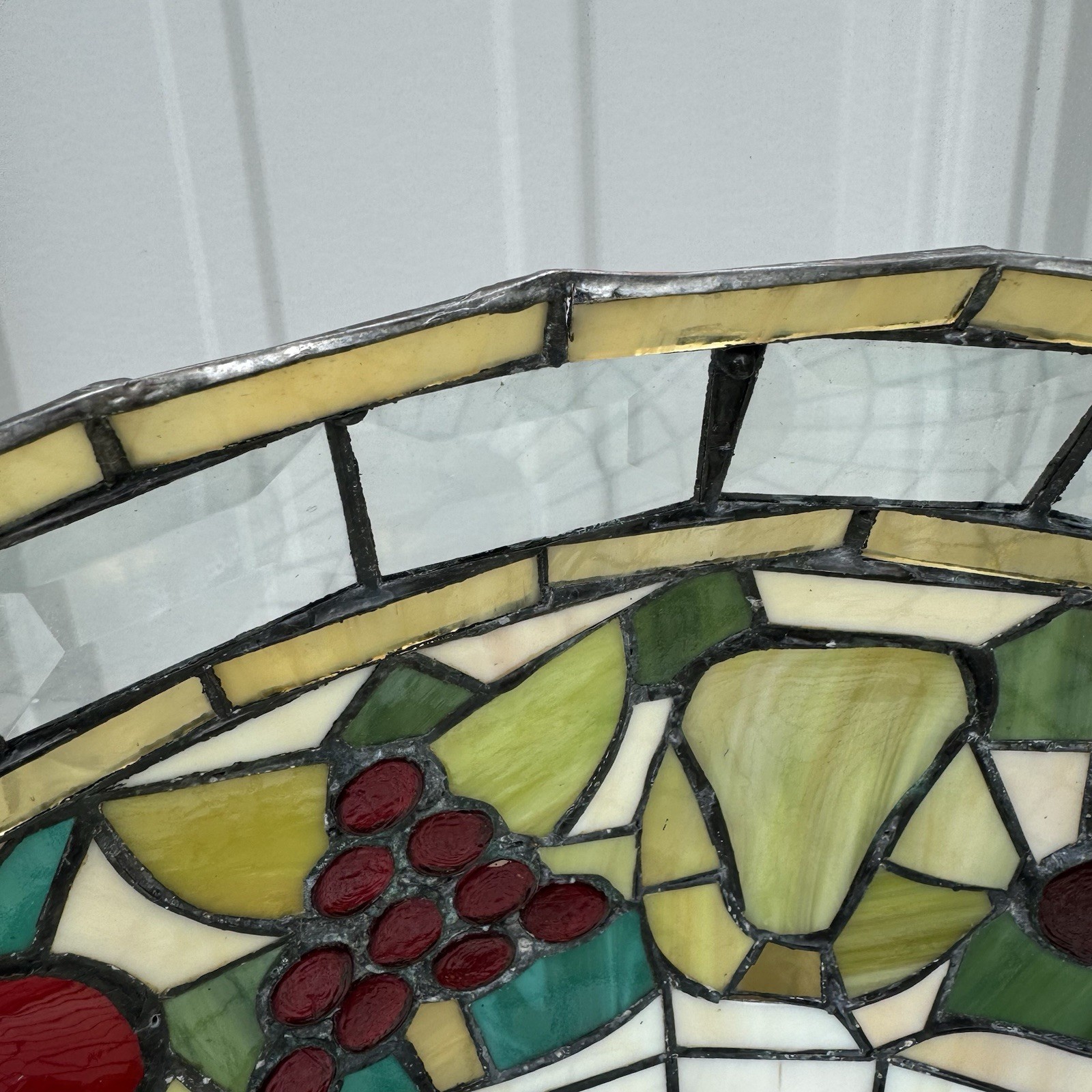 Vintage 70s Tiffany Style Fruit Chandelier Pendant Desk Shade Art