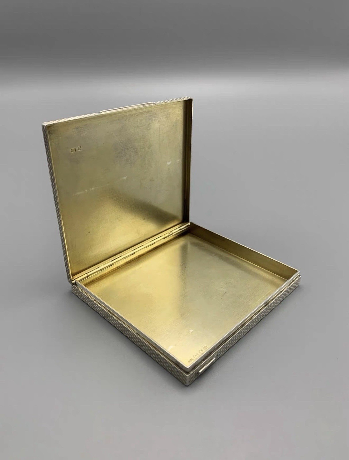 Antique Solid Silver Cigarette Case London United Kingdom 1962
