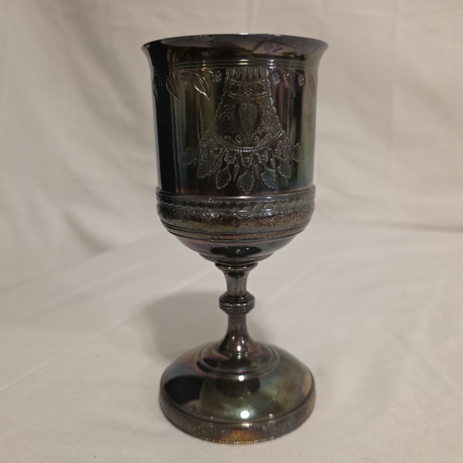 Vtg Rogers Smith & Co Victorian Era Silverplate Goblet Chalice 1870-1890 #191