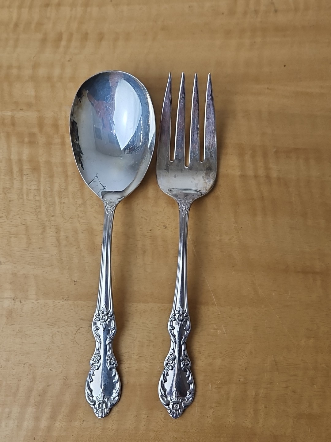 Wm Rogers Extra Plate 2 Piece SET Serving Fork and Spoon Grand Elegance Original
