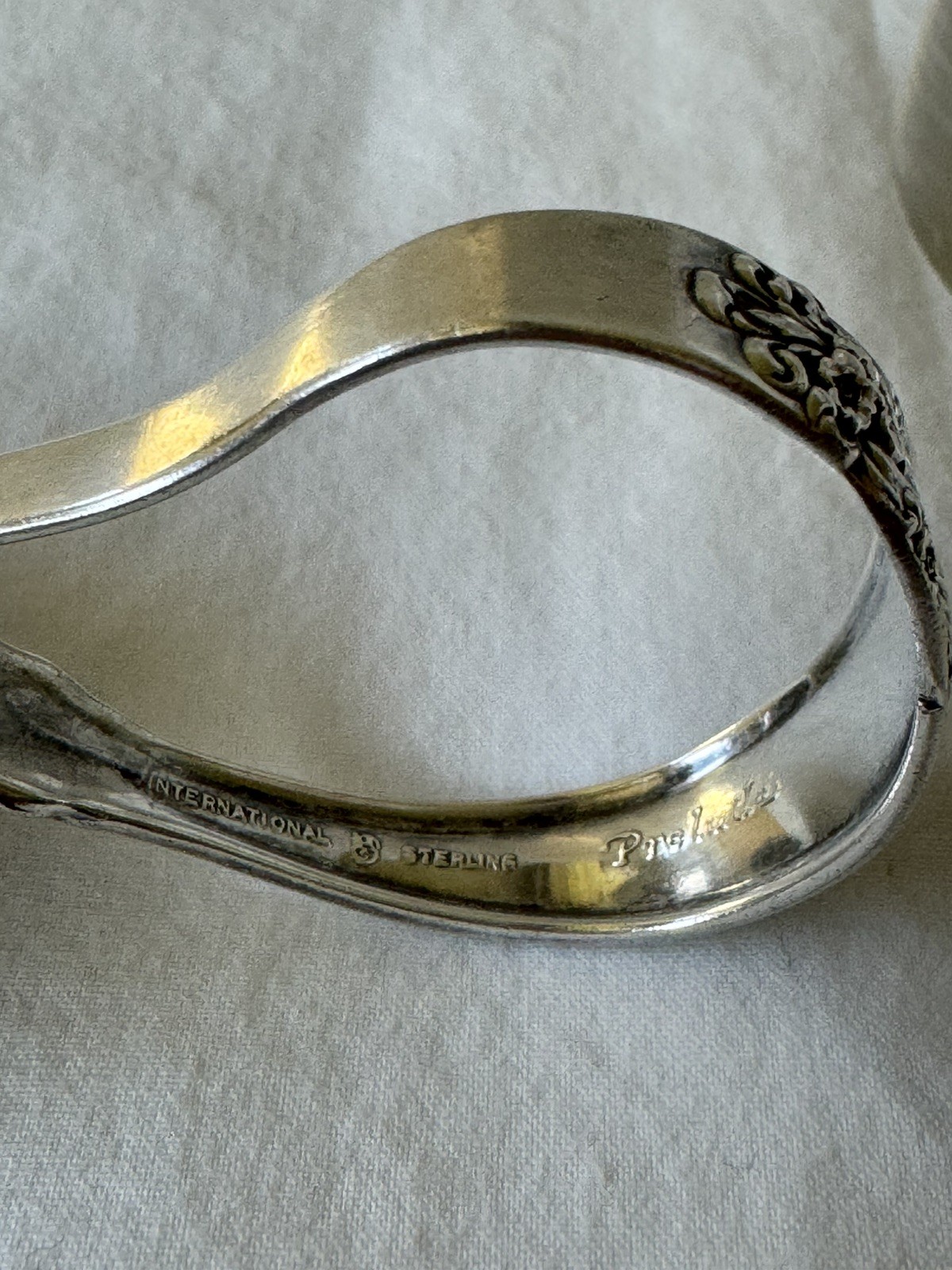 Vtg. Prelude by International Sterling Silver Bent Baby Spoon Custom Made 3 1/2″