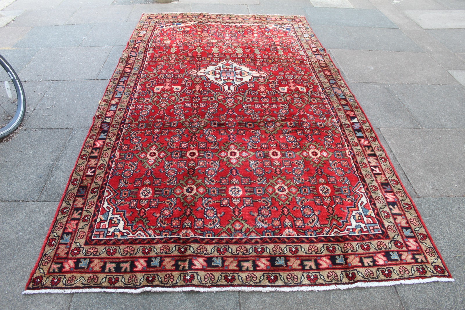 Vintage Hand Made Traditional Oriental Wool Red Long Large Rug 305x164cm
