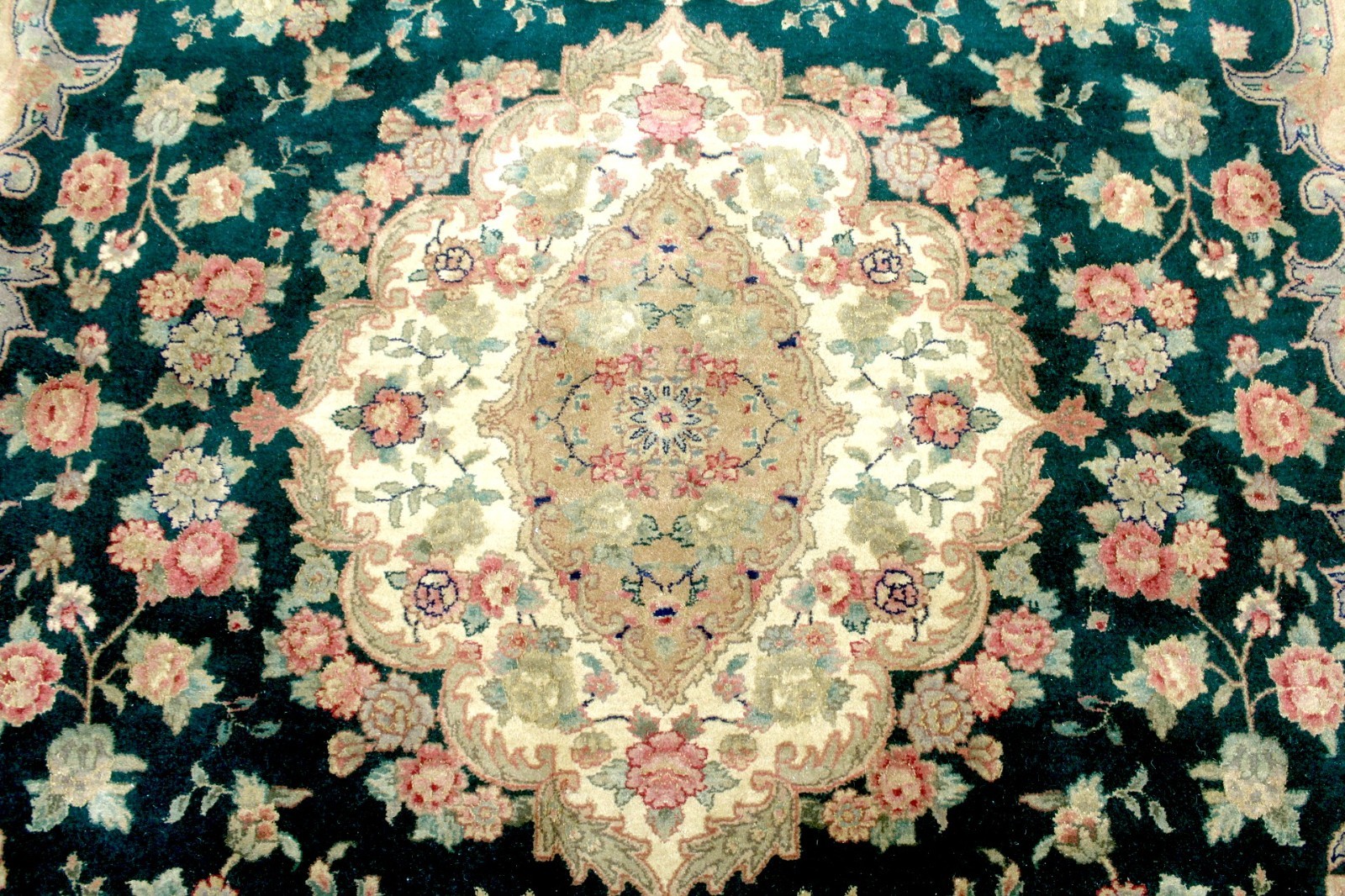 8X10 1960’s BREATHTAKING 400KPSI HAND KNOTTED GOLD WASHED SILK WOOL TABRIZZ RUG