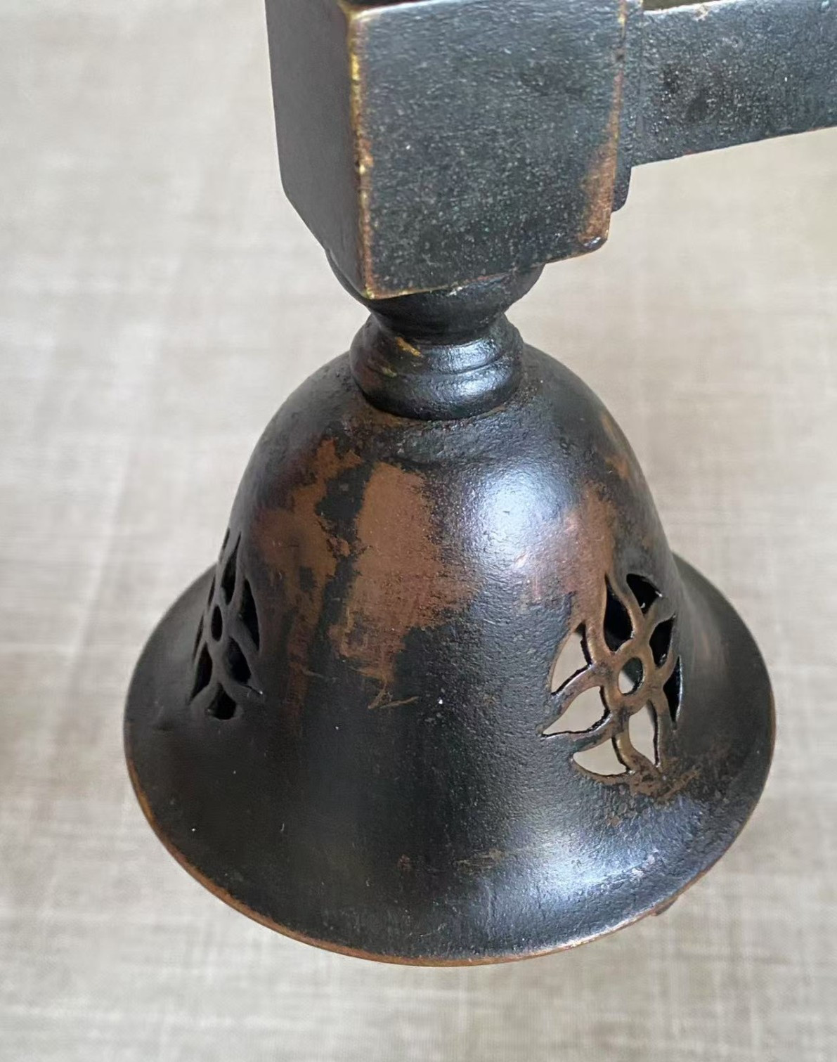 Antique c1870 Belfast Cathedral Gothic Revival Bronze Arm Wall Sconce Lamp