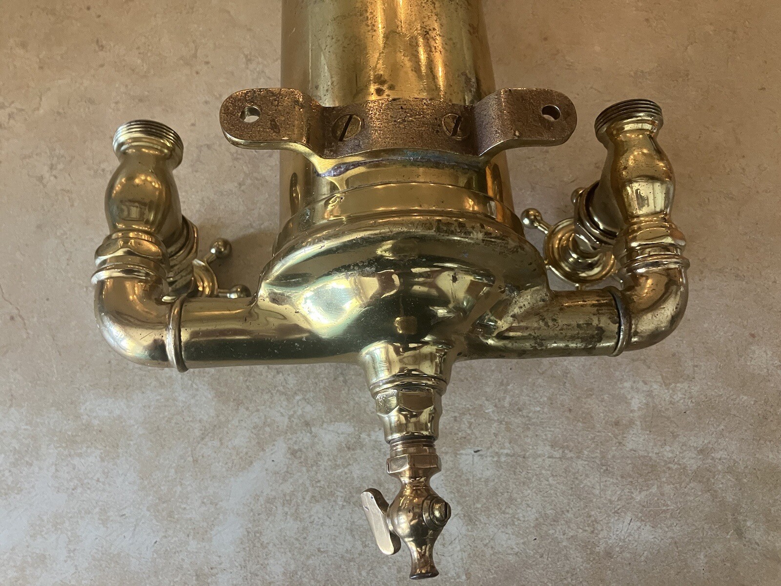Rare Antique Early 1900s Solid Brass Victorian Plumbing Fixture Shower Claw Tub