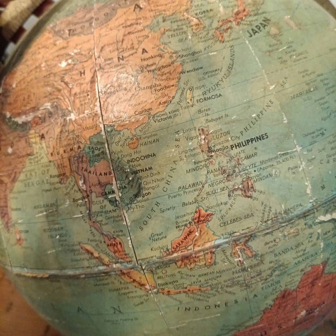Vintage 1940s Replogle Precision Globe 12″ Table Top 1 Made In USA Rare