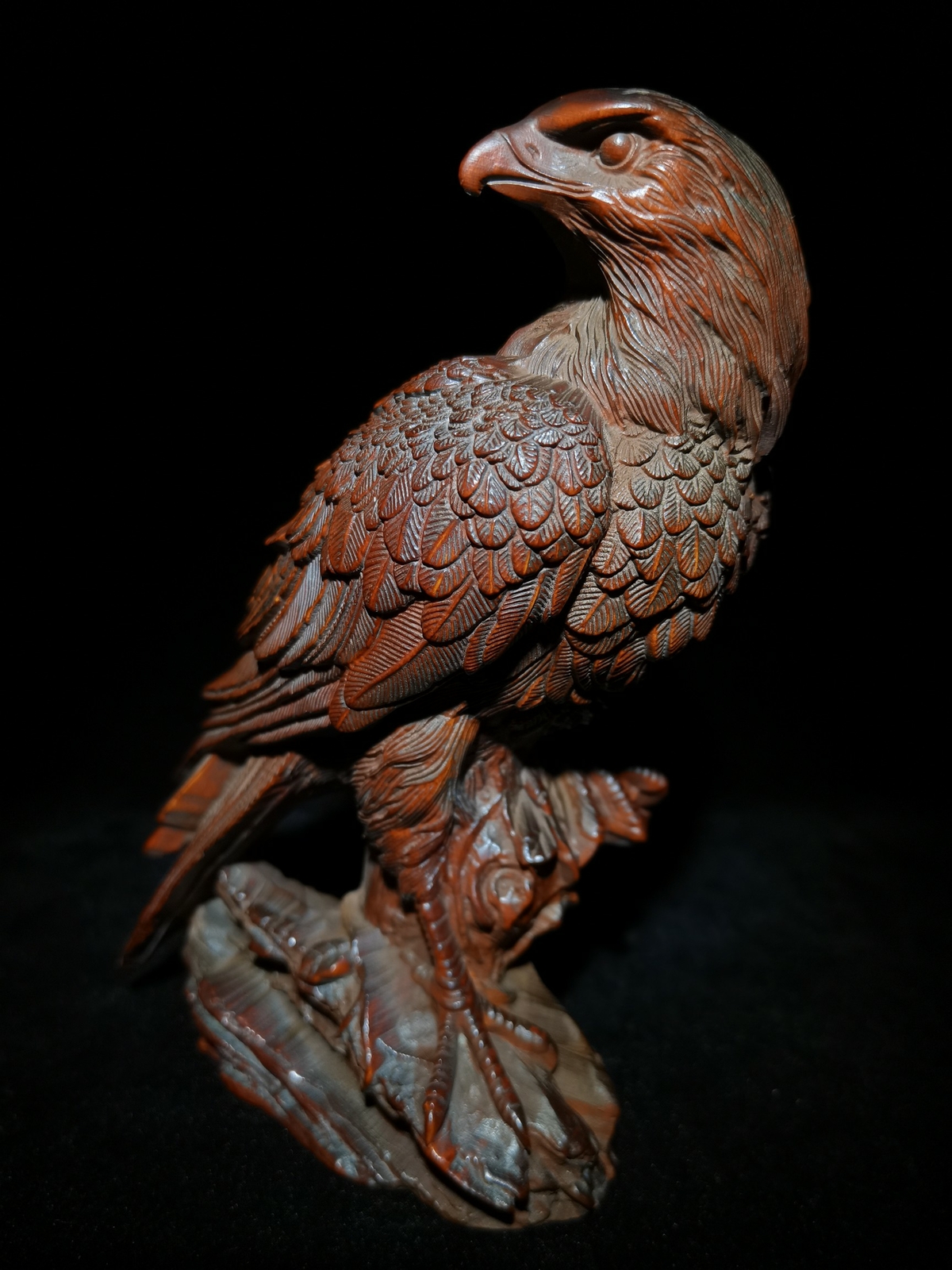 decorative sculpture eagle hawk wooden statue modern home decor Wood carving art