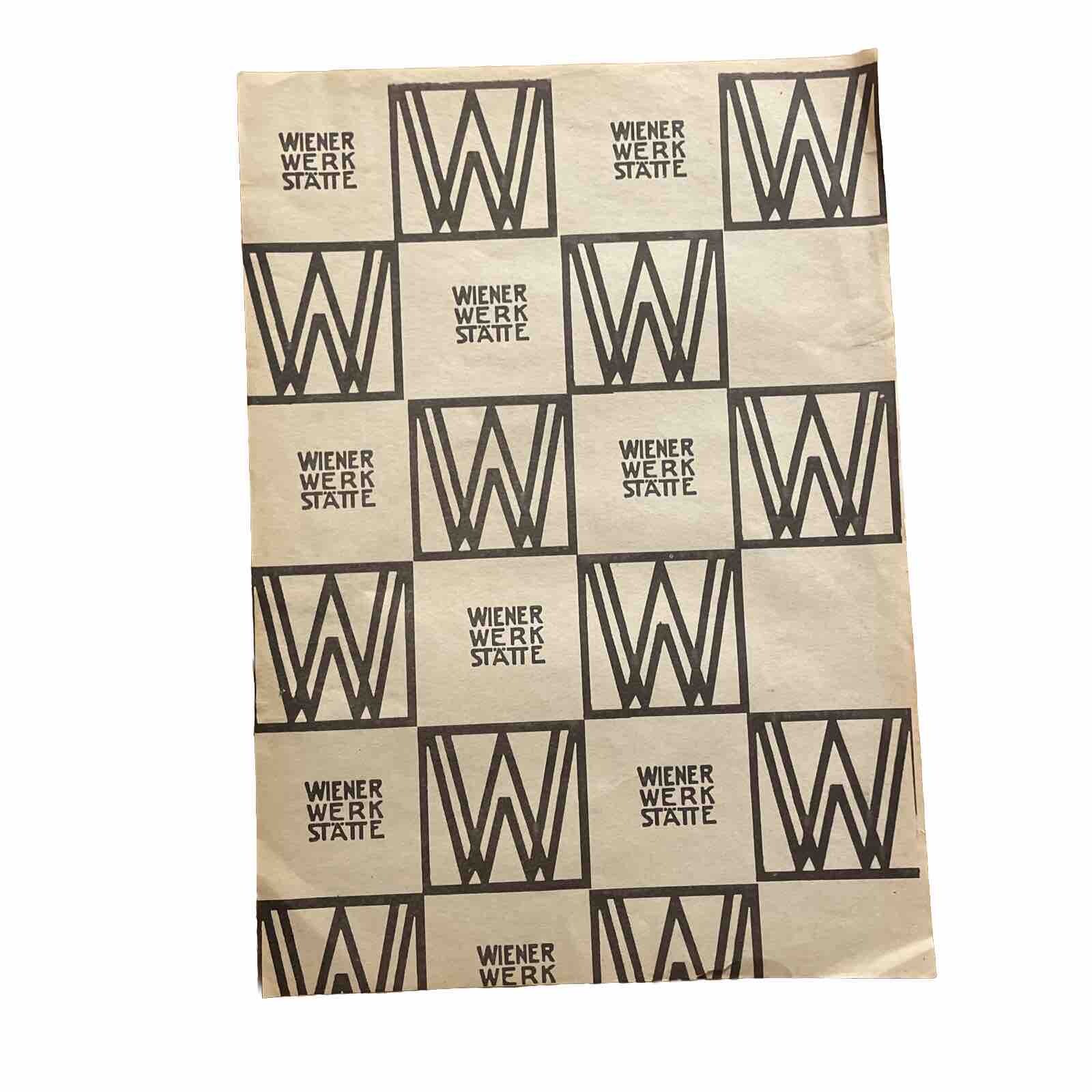 Authentic Wiener Werkstätte Werkstatte Unused Woodblock Print Paper Jugendstil