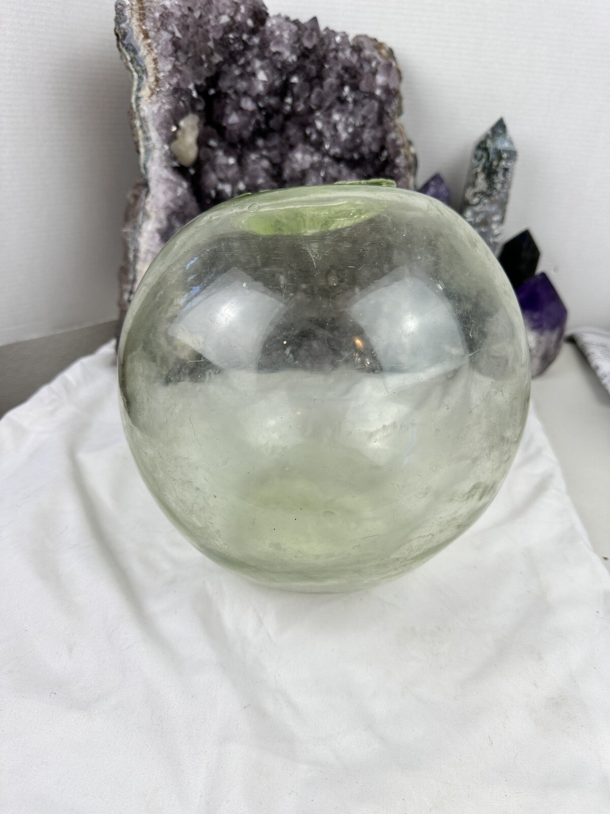 Japanese GLASS Fishing FLOAT 10” Round Buoy BALLS Authentic Vntg