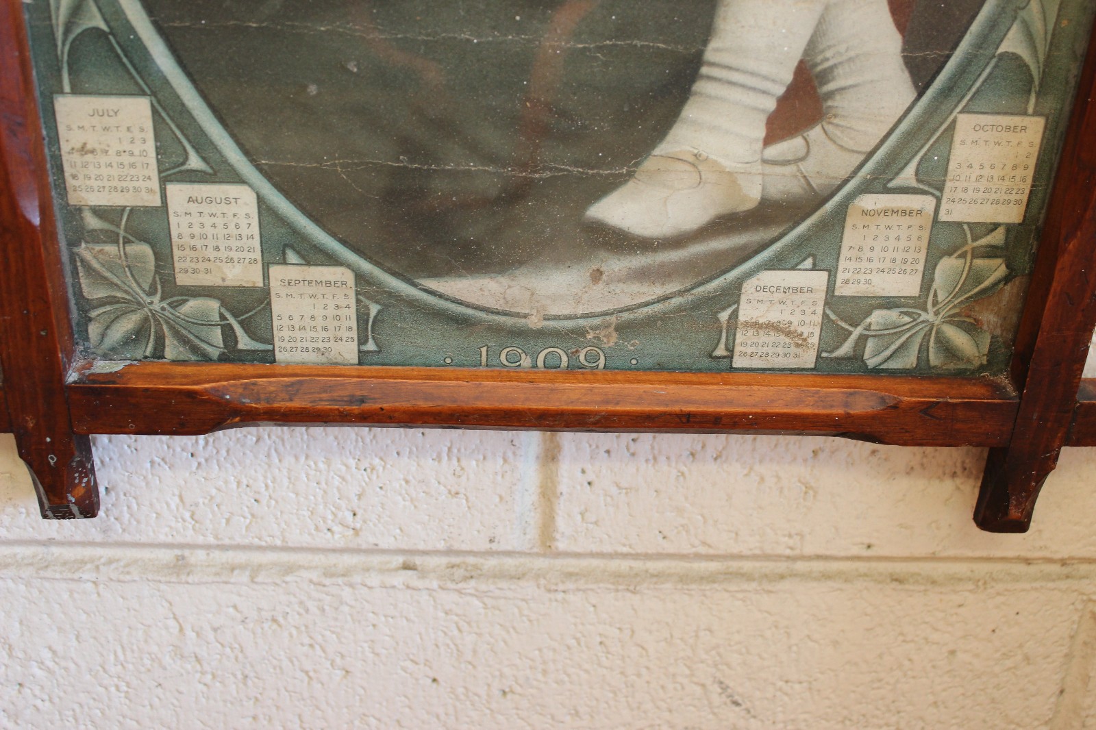 c1900 Antique Primitive Wood Folk Art Frame Advertising Adirondack Style