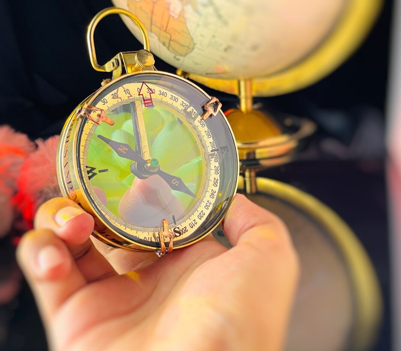 Magnifying Glass – Maritime Decor Brass Compass Gold & Copper, Steampunk Style