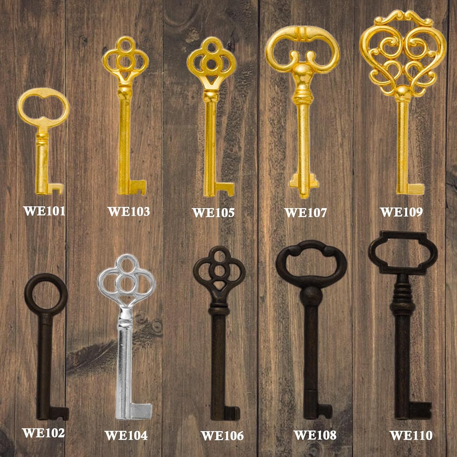 10PCS Universal Skeleton Keys for Vintage Old Furniture, Antique Furniture