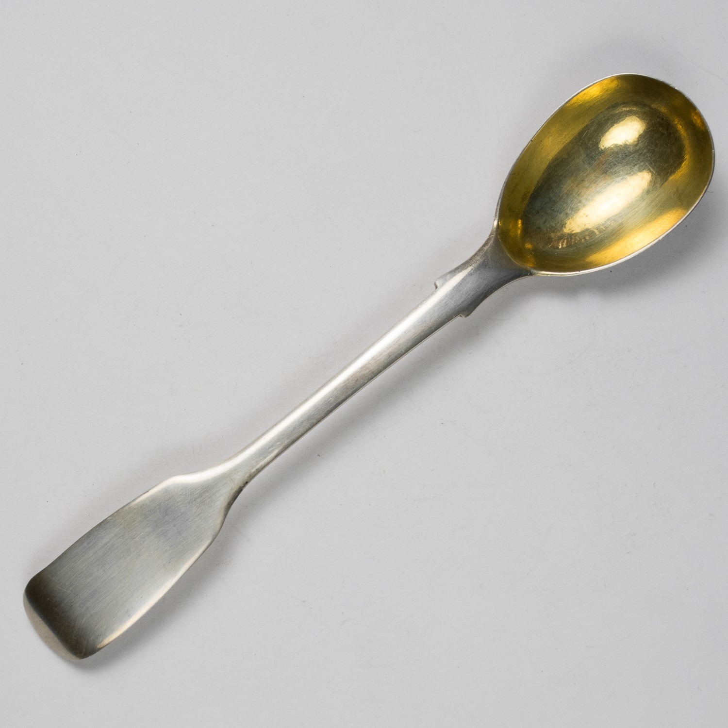 Antique Sterling Silver Master Salt Spoon Gold Wash Hallmarked London 1832 ABS