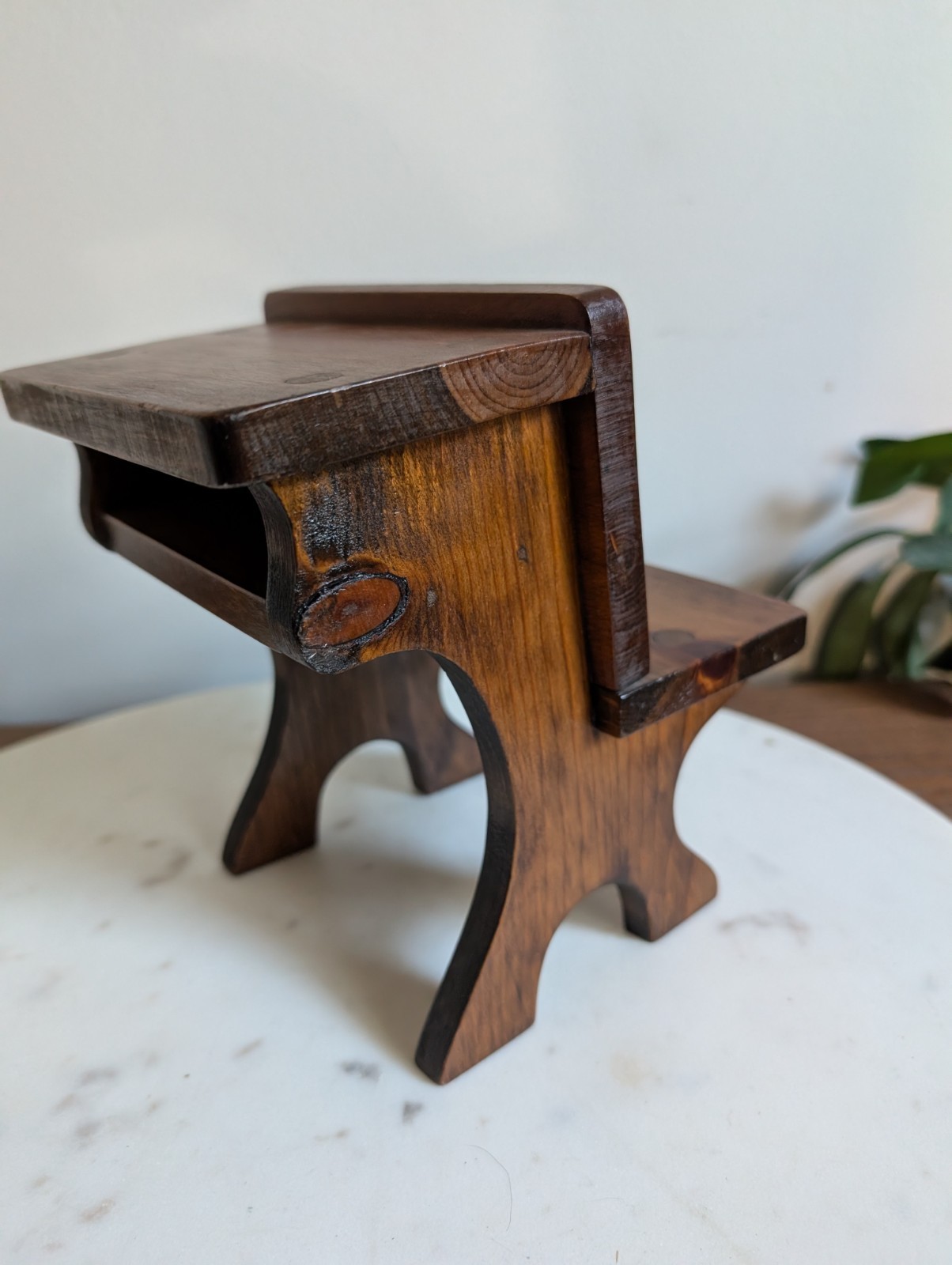 Miniature Wooden Desk Doll Furniture Handmade Primitive Rustic Decor