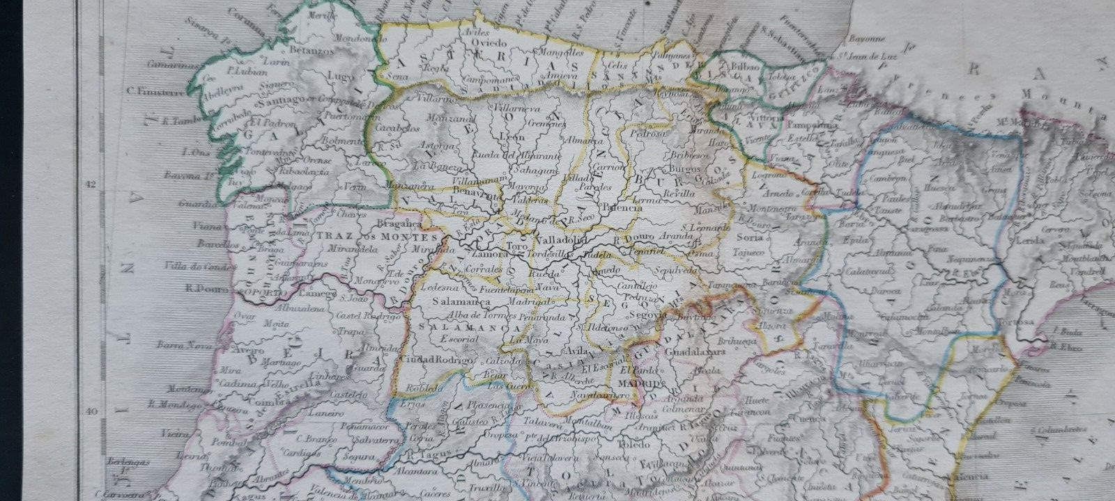 Antique (1844) map – Spain & Portugal – Selina Hall / Samuel Butler