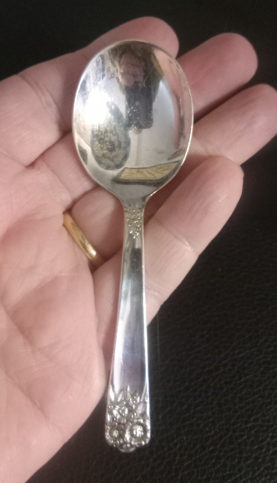 Vintage Wm Rogers & Son Silverplate Child’s Spoon, Jam Spoon 4″