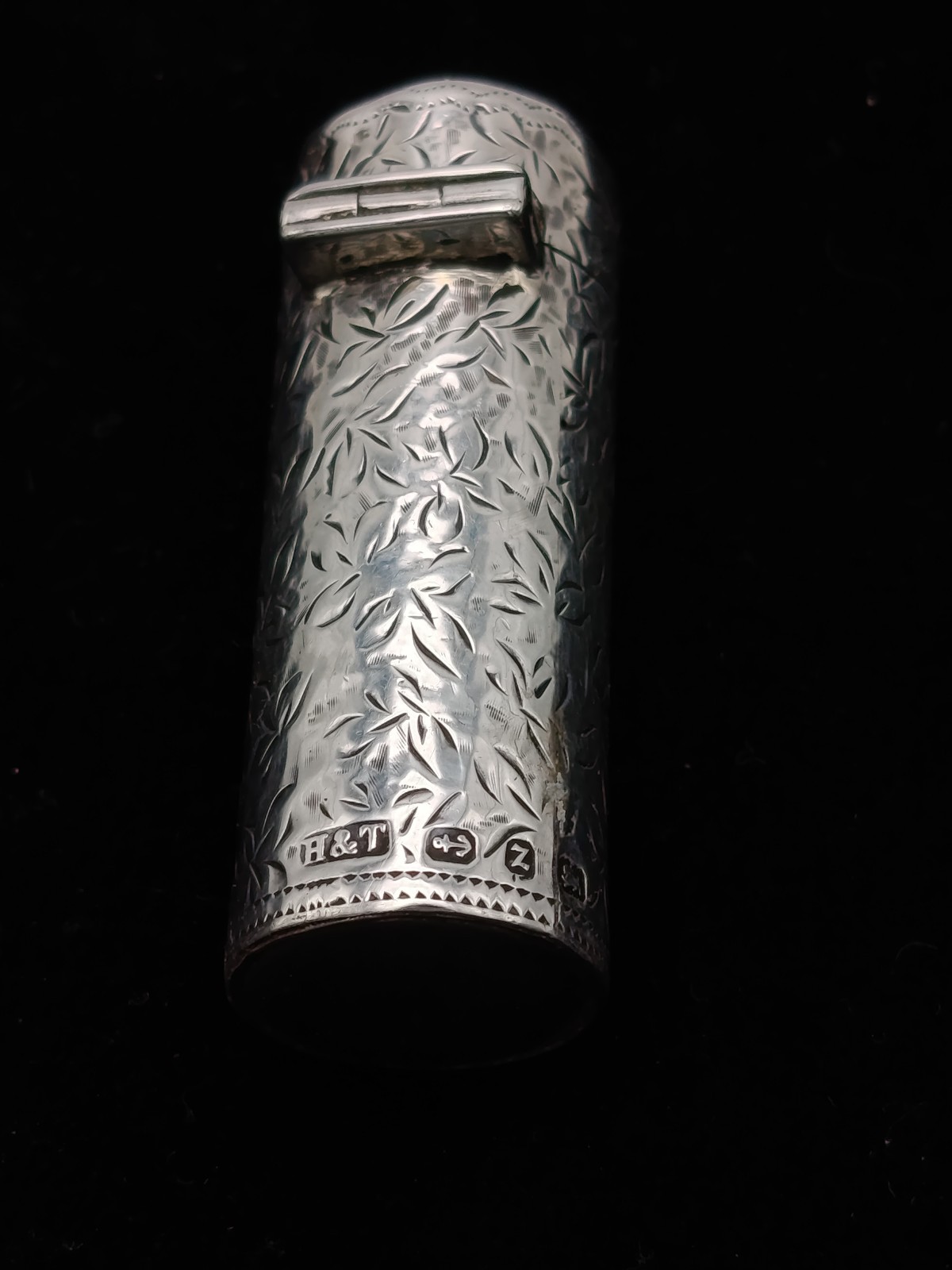 Victorian Ornate Sterling Silver Perfume Scent Bottle Flask Birmingham 1899