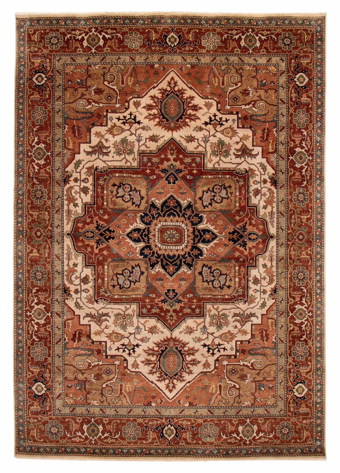 Vintage Traditional Hand-Knotted Area Rug 9’8″ x 13’7″ Oriental Wool Carpet
