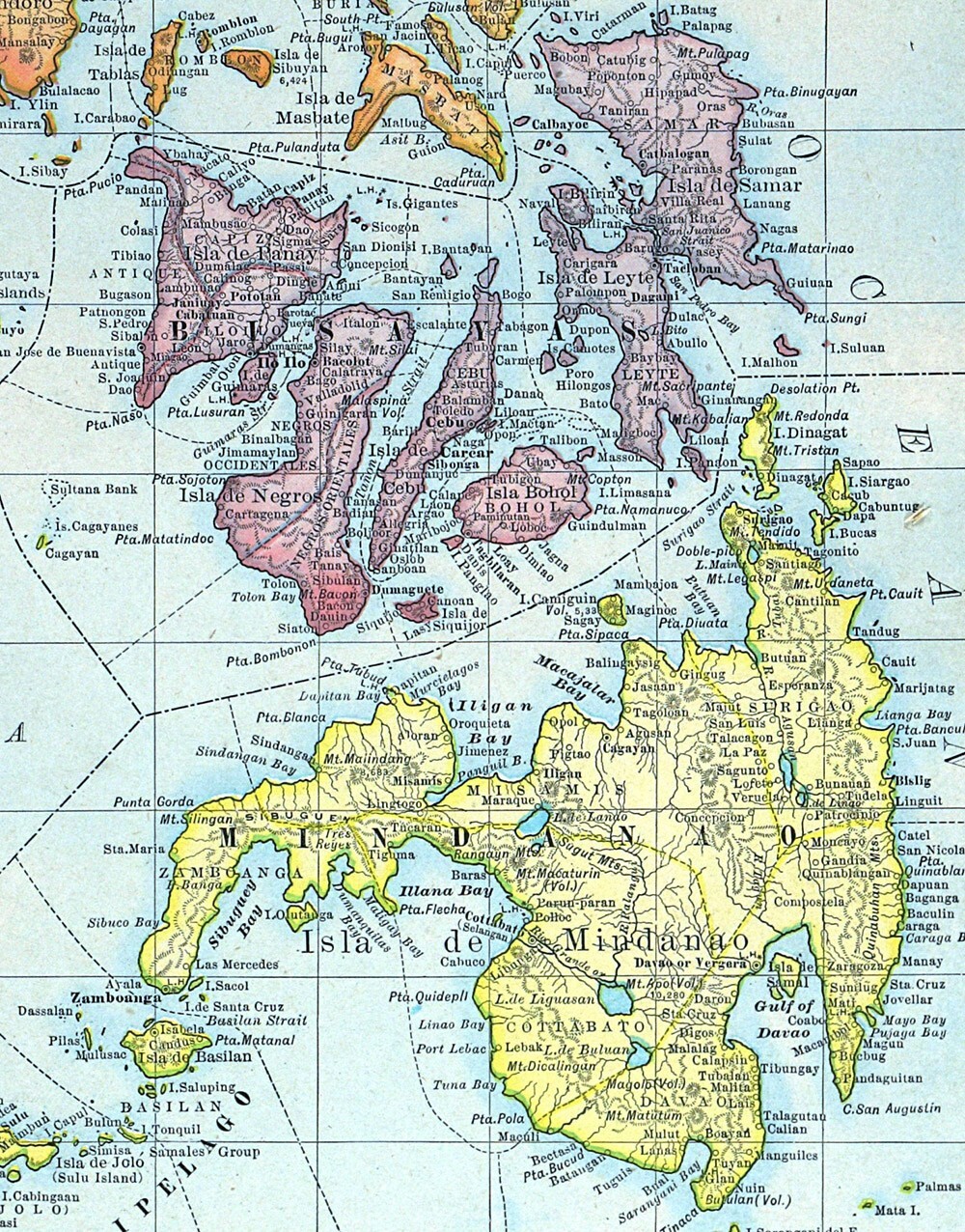 1899 Miller Map – Philippine Islands Luzon Manila Visayas Mindanao HoHo Sulu Sea