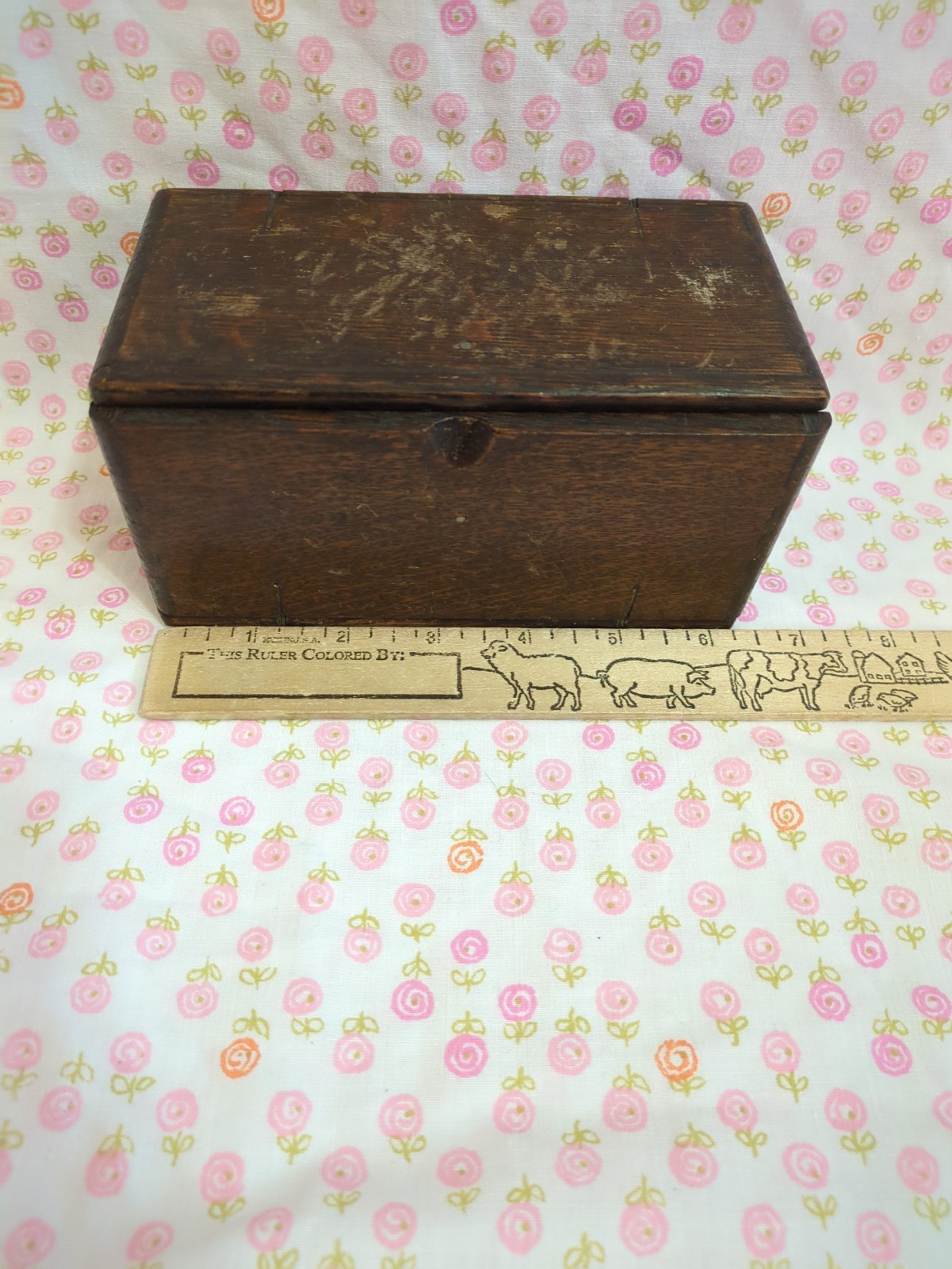 Antique Wooden Sewing Machine Accessory Puzzle Storage Box Roll-Out Patent 1889