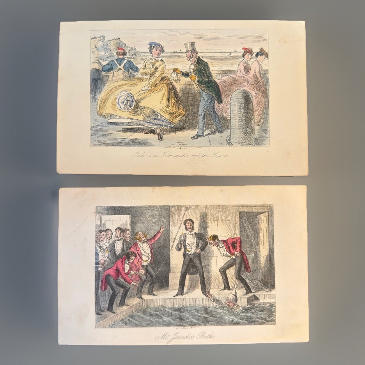 2 Antique Unframed Engravings “Plain or Ringlets” by Robert Smith Surtees C1860