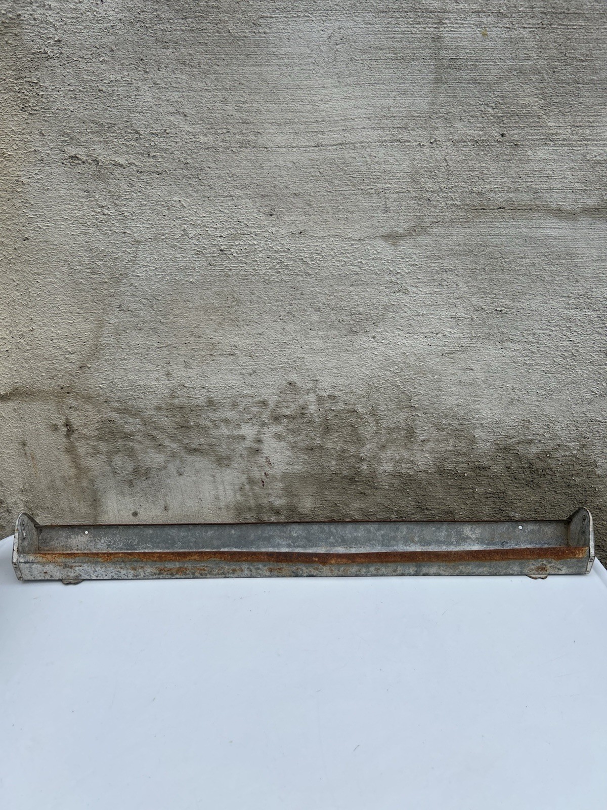 Vintage Hudson Primitive Galvanized Metal Chicken Feeder Trough Tray Planter