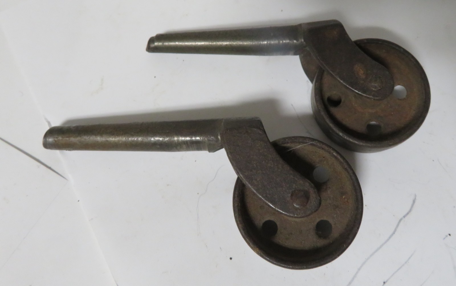 Pair Of Antique Castors Steel Wheels Georgian, Victorian Salvaged Reclaimed
