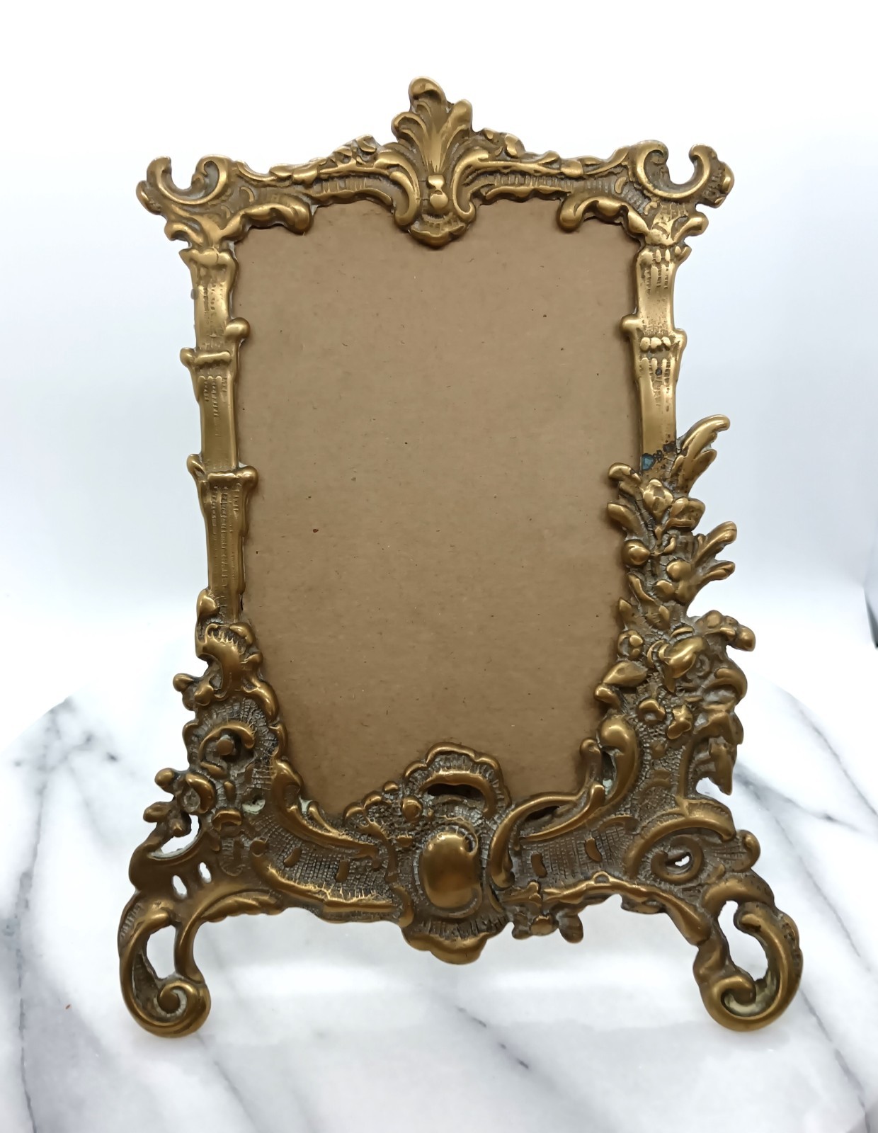 Victorian Brass Rococo Style Photo Picture Frame