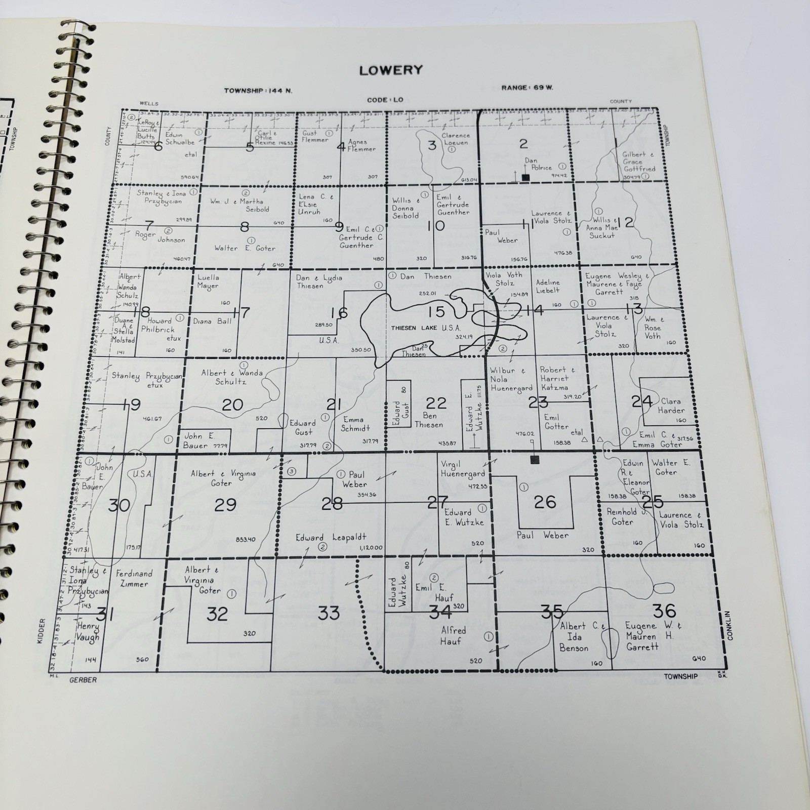 Stutsman County North Dakota 1972 Midland Atlas