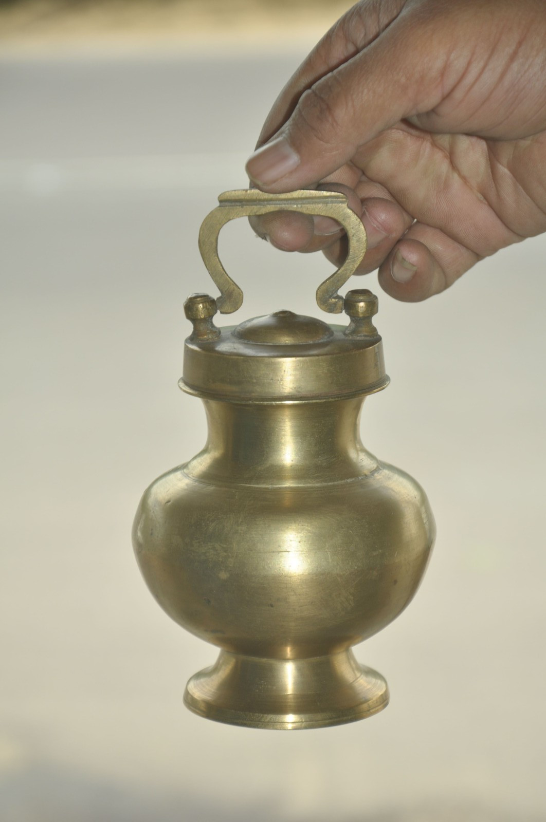 Vintage Brass Fine Quality Heavy Handcrafted Holy Water Pot